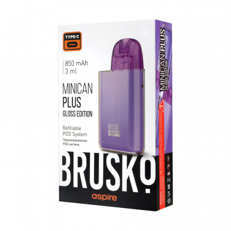 Перезаправляемая Под-Система Бруско Миникан Плюс Глосс эдишен (Brusko Minican Plus Gloss Edition) 850 mah, Лавандовый