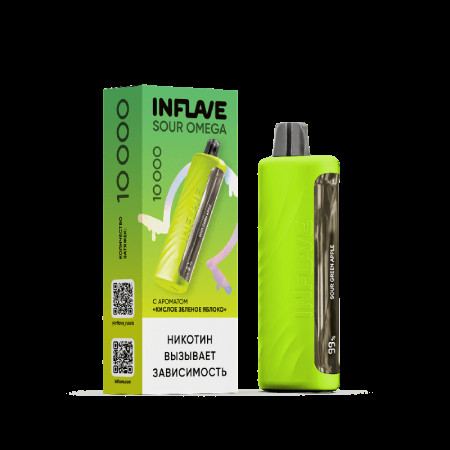 Электронная сигарета Inflave Omega 10000 Кислое зеленое яблоко